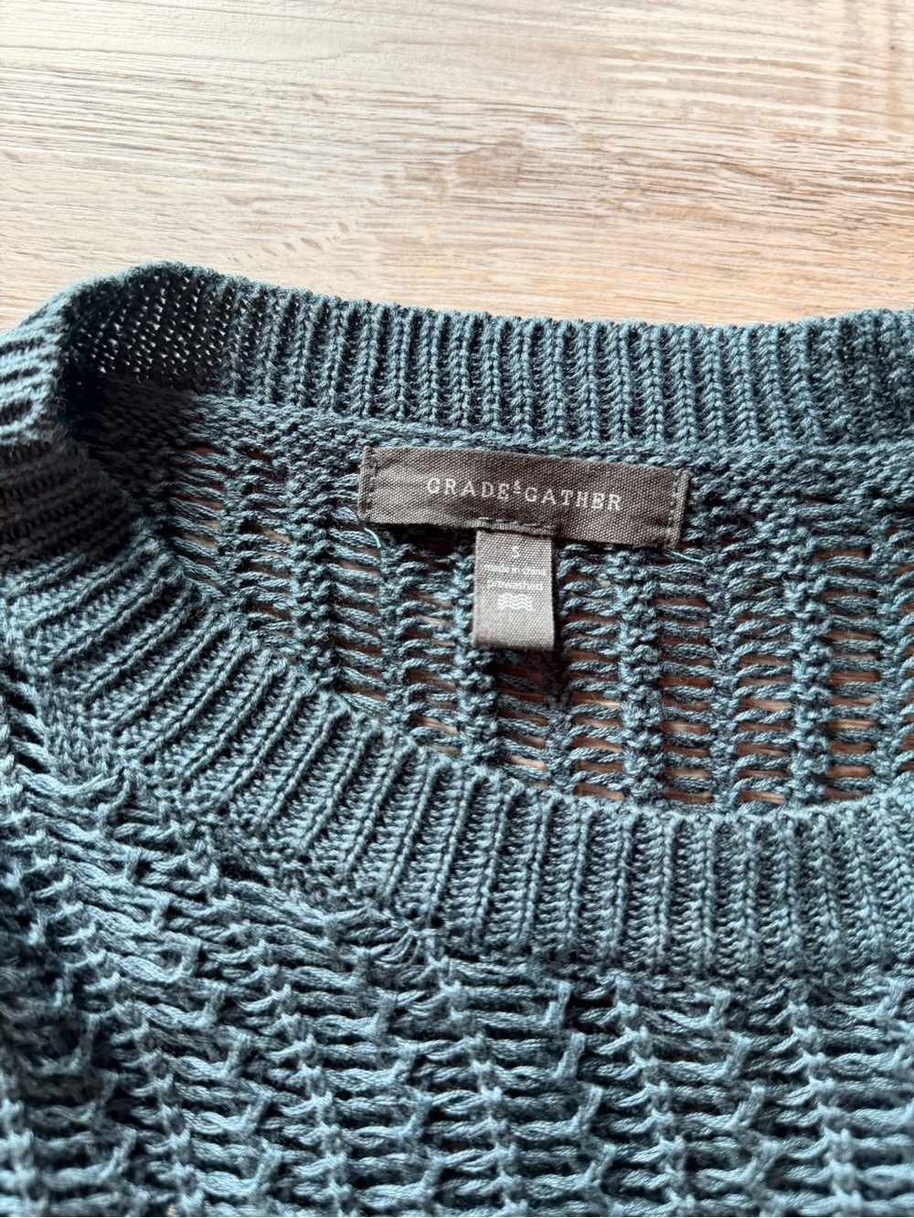 Women's Crewneck Textured Knit Sweater - Dark Teal - Picture 3 of 3